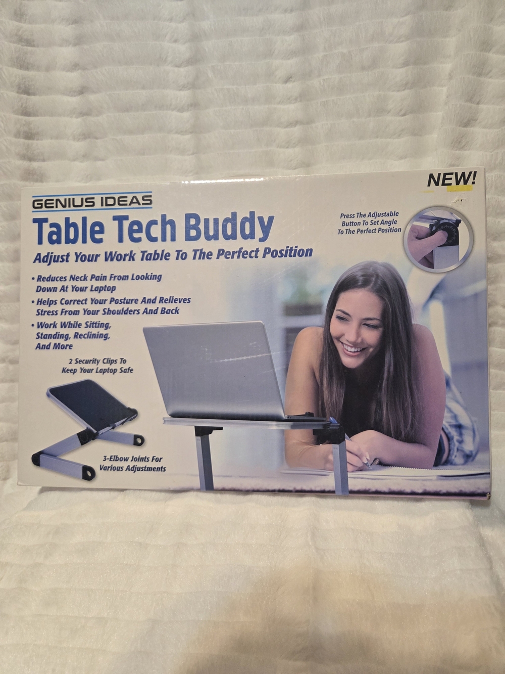 Nib Table Tech Buddy Adjustable Laptop Table – Silver